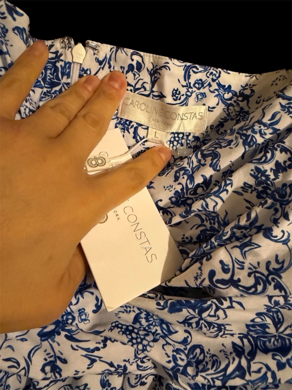 Caroline Constas Brie Top in Blue Toile - Picture 5 of 6